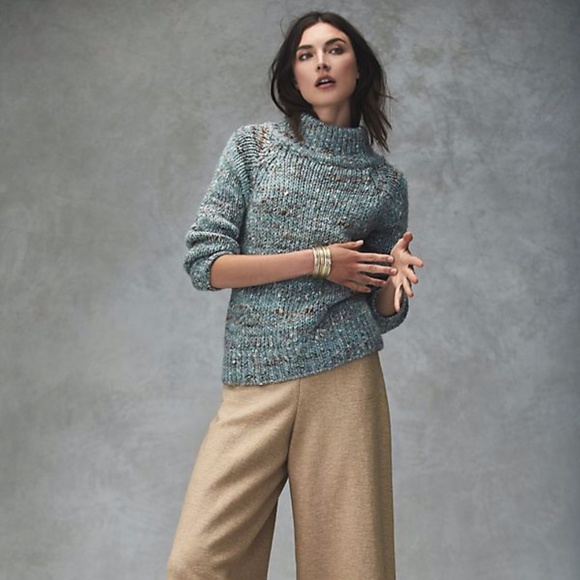 Moth Sweaters - Moth Marled Mockneck Alpaca Blend Pullover Sweater